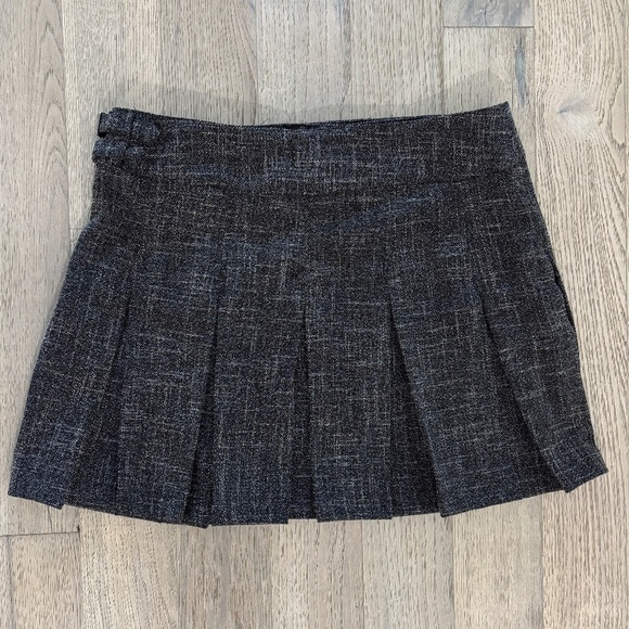 Max Studio Pleated Tweed Mini Skirt - Back/Charcoal Size XL - Picture 3 of 12